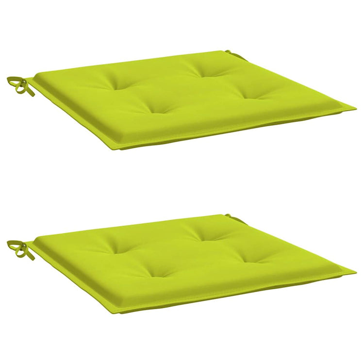 VidaXL coussins de chaise de jardin 2 pcs 40x40x4 cm tissu oxford vert vif