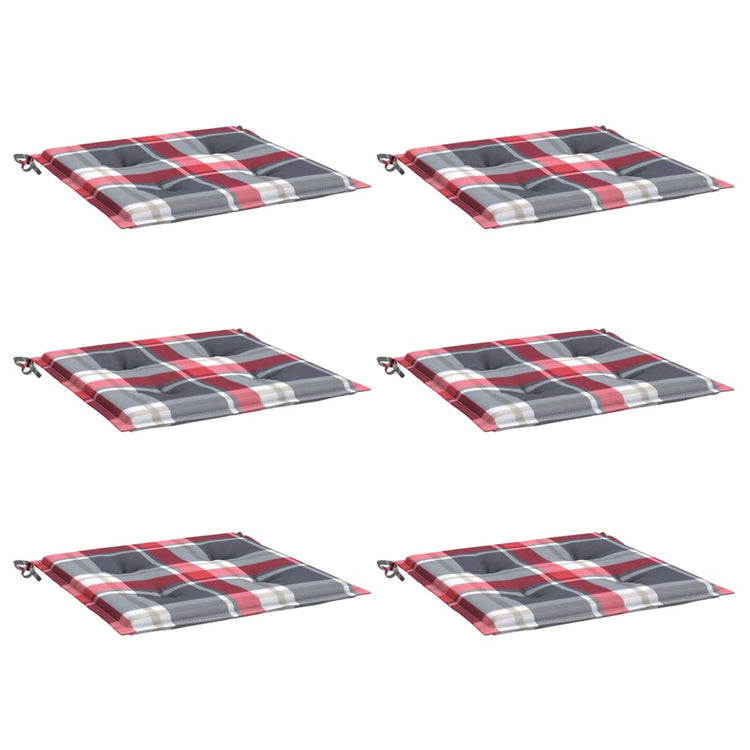 Vidaxx coussins de chaise de jardin 6 pcs 40x40x4 cm tissu oxford motif losange rouge