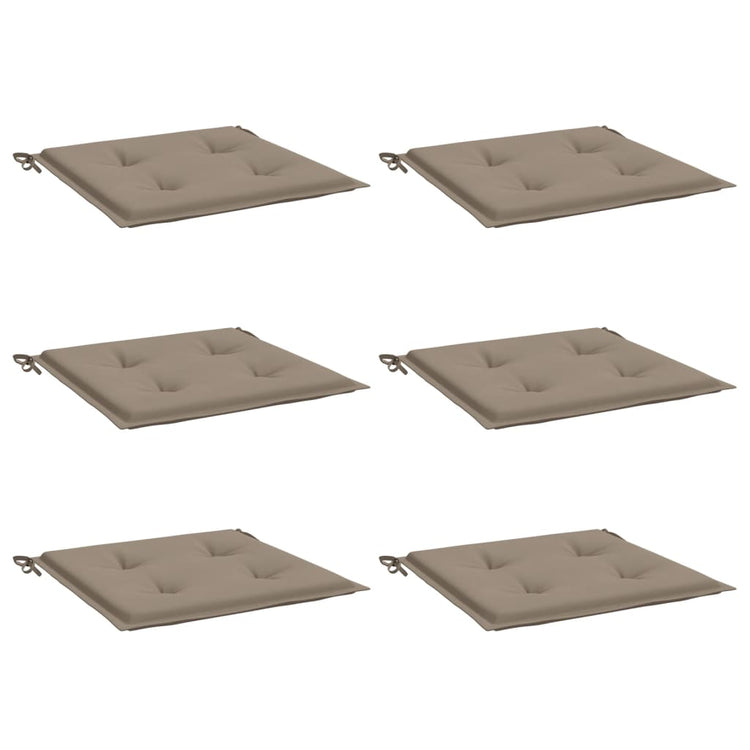 Coussins de chaise de jardin vidaxl 6 st 50x50x3 cm oxford tissu taupe