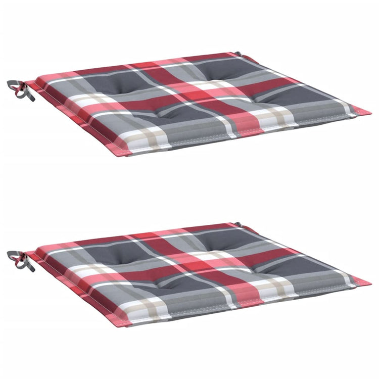 VidaXL coussins de chaise de jardin 2 pcs 50x50x4 cm tissu oxford motif losange rouge