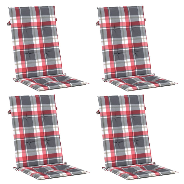 Vidaxl Garden Chair Cushions 4 PCS 120x50x3 cm Fabric Modèle de diamant rouge