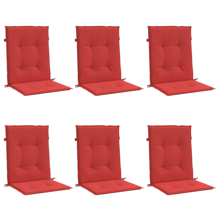 Coussins de chaise de jardin vidaxl 6 pcs 100x50x3 cm oxford tissu rouge
