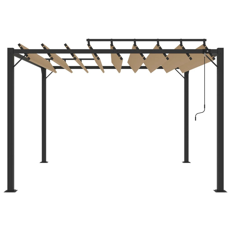Arbor vidaxl avec toit à latte 3x3 m de poussière et taupe en aluminium