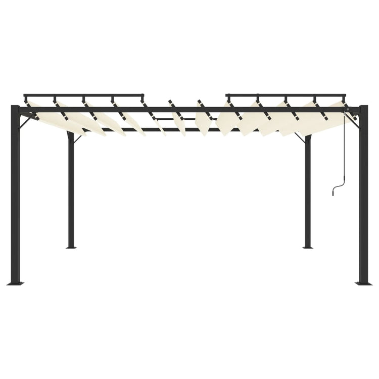 Arbor vidaxl avec toit à latte 3x4 m de poussière et de crème en aluminium -colored