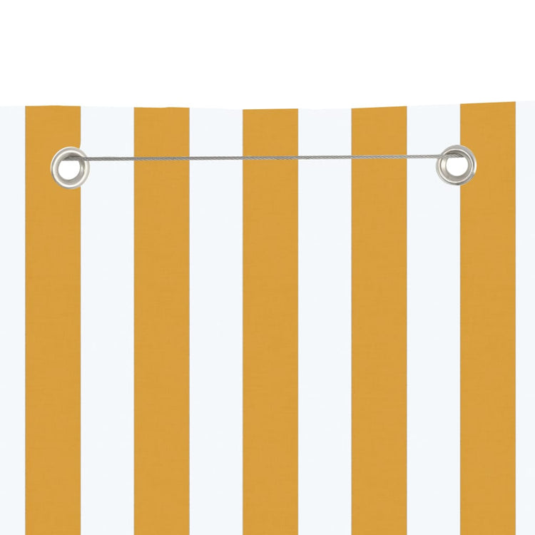 Écran de balcon Vidaxl 120x240 cm Oxford Fabric jaune et blanc