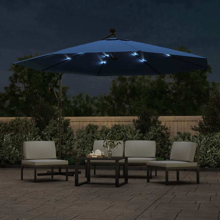 Vidaxl Parasol flottant avec éclairage LED 350 cm Bleu Azure