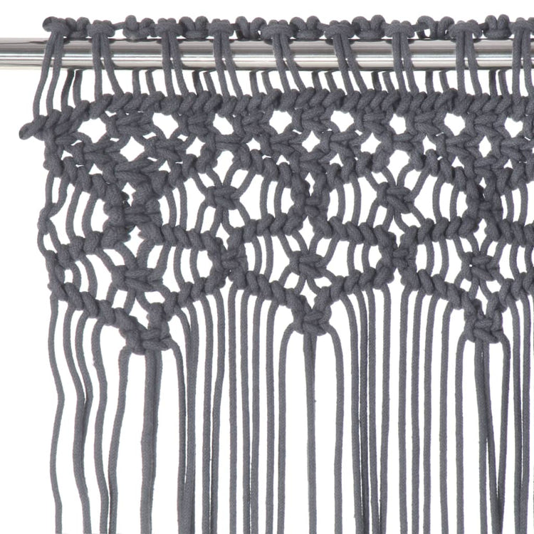 Vidaxl rideau macramé 140x240 cm anthracite de coton