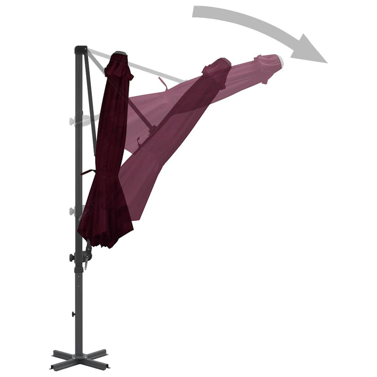 Vidaxl Parasol flottant avec un poteau en aluminium 300 cm rouge