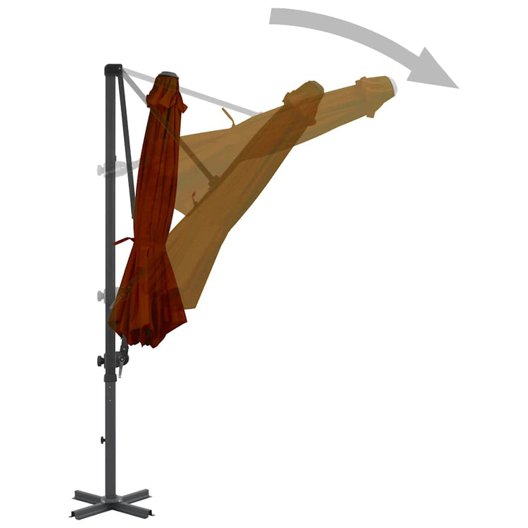 Vidaxl Parasol flottant avec poteau en aluminium 300 cm en terre cuite -colored