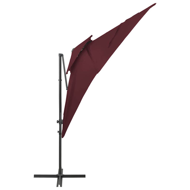 Vidaxl Parasol flottant avec un double toit 250x250 cm rouge borgogne