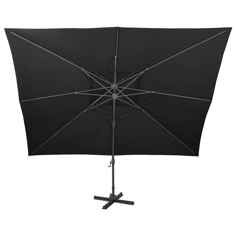 Parasol flottant vidaxl avec toit double 400x300 cm noir