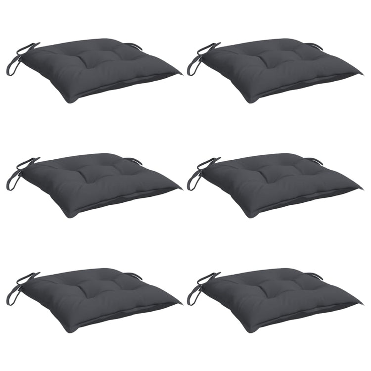 Coussins de chaise Vidaxl 6 pcs 40x40x7 cm Oxford tissu anthracite -colored