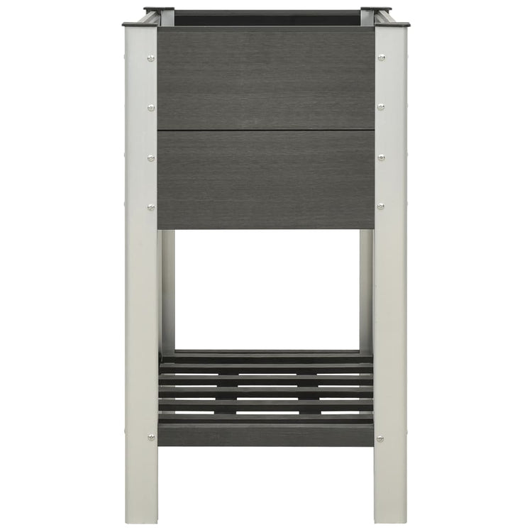 Planteur Vidaxl surélevé avec étagère 75x50x90 cm gris HKC