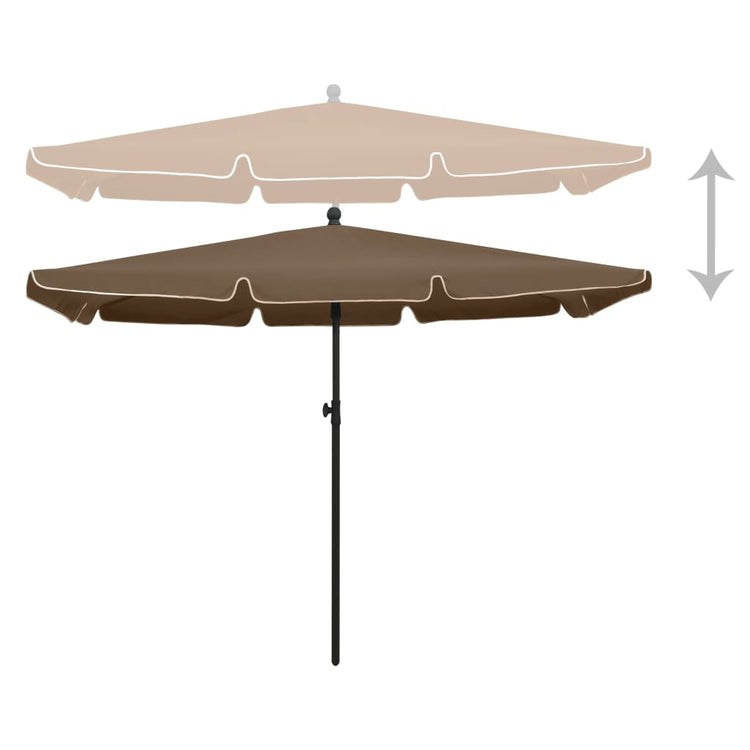 Parasol vidaxl avec pôle 210x140 cm taupe