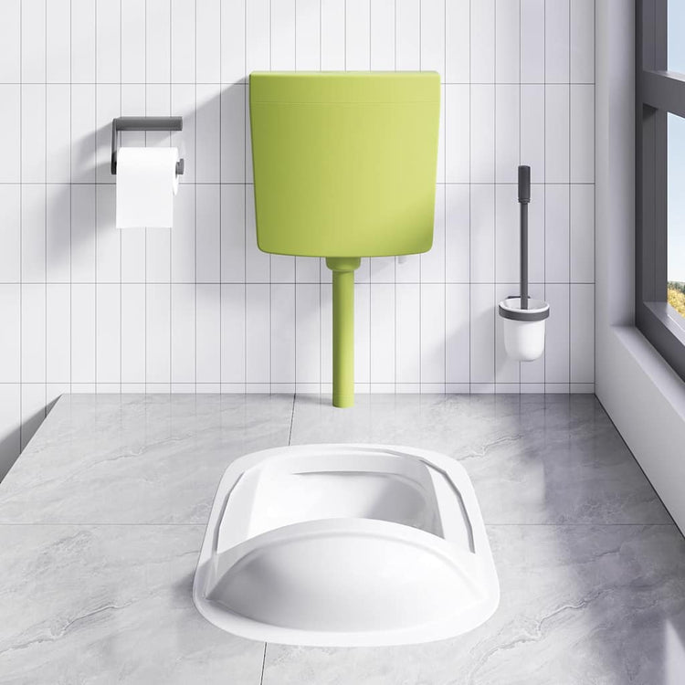 Plancher de toilette Vidaxl avec approvisionnement en eau en bas 3 6 L Green d'olive