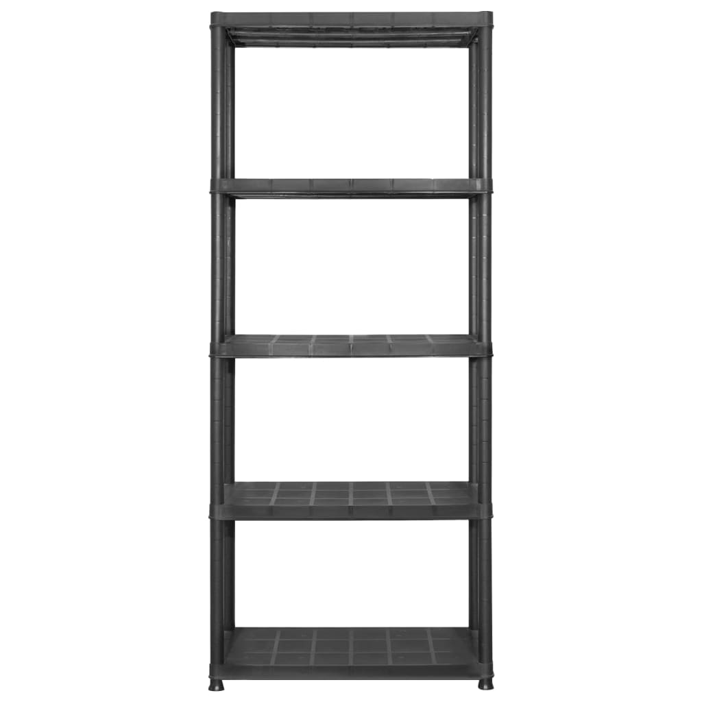 Rack de stockage Vidaxl 5 couches 142x38x170 cm Noir en plastique