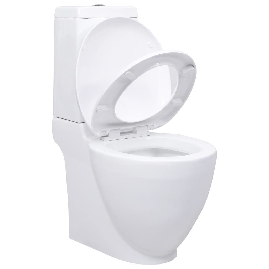 Vidaxl Toilet Round Drain sous la céramique blanc