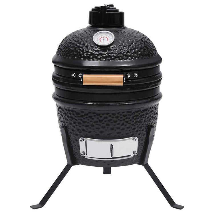Vidaxl kamado barbecue 2-en-1 56 cm en céramique noir