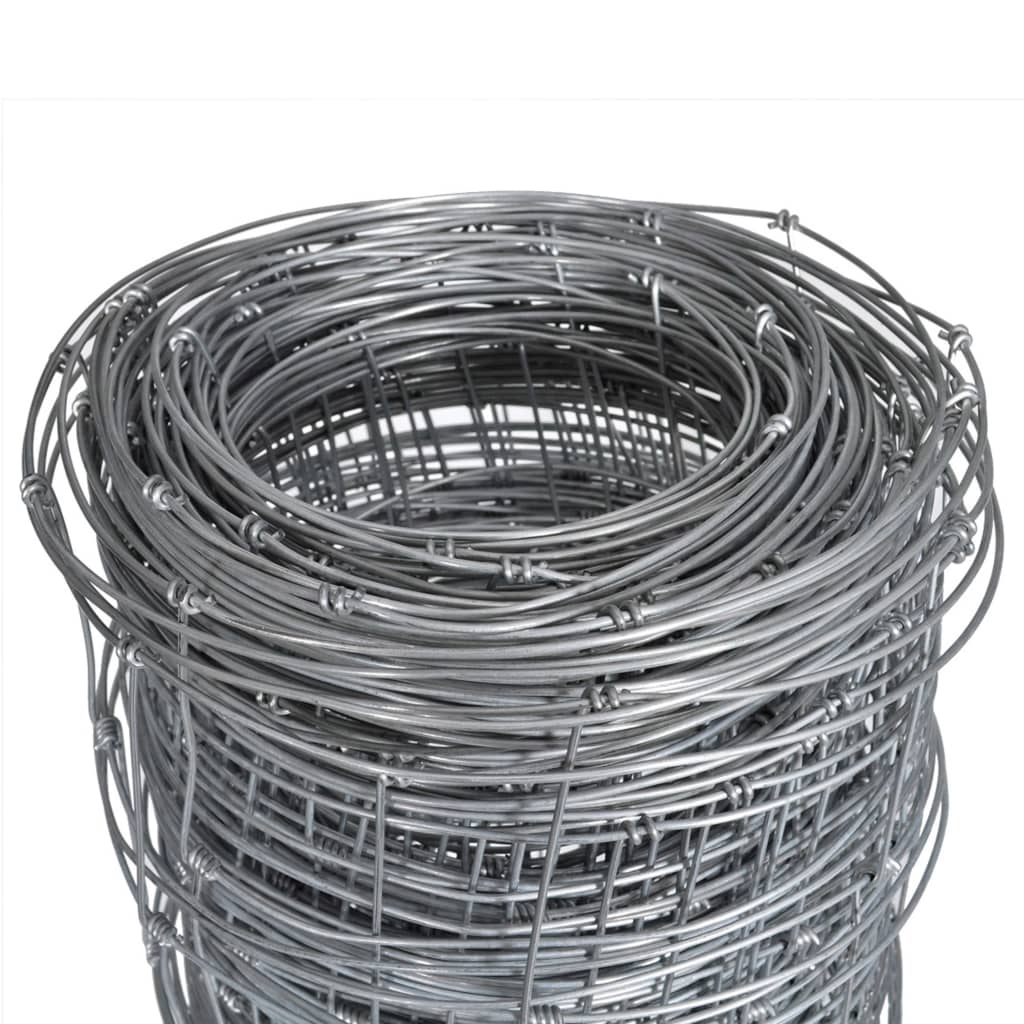 Vidaxl hek 50x1,2 m Galvanisé en acier argent coloré