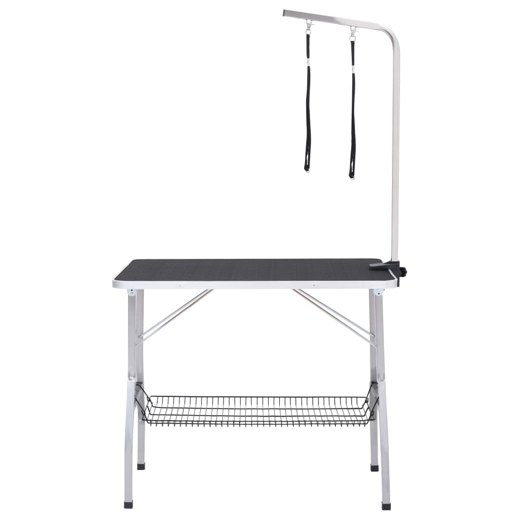 Table de garniture de chien vidaxl réglable avec 2 boucles et science de stockage