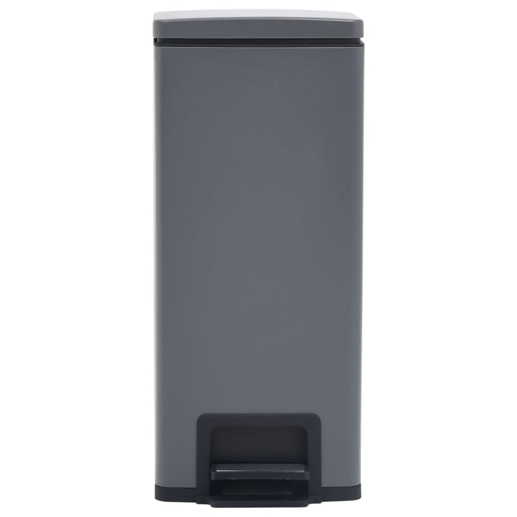 Bac à pédale vidaxl avec gris en acier inoxydable anti-tension de 30 l