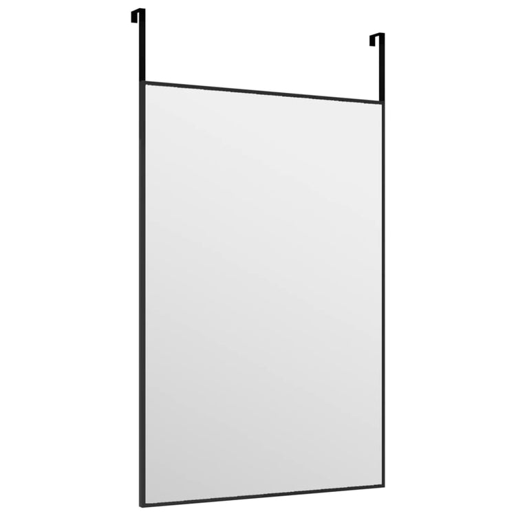 Miroir de porte vidaxl 40x60 cm de verre et d'aluminium noir