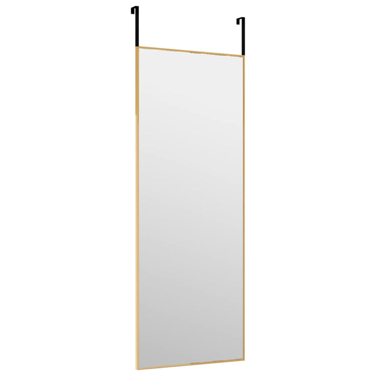 Miroir de porte vidaxl 30x80 cm en verre et en aluminium or de couleur