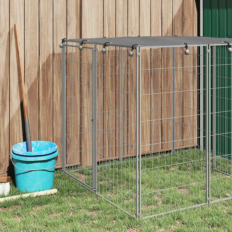 Vidaxl Dog Kennel 110x110x110 cm en acier en argent coloré