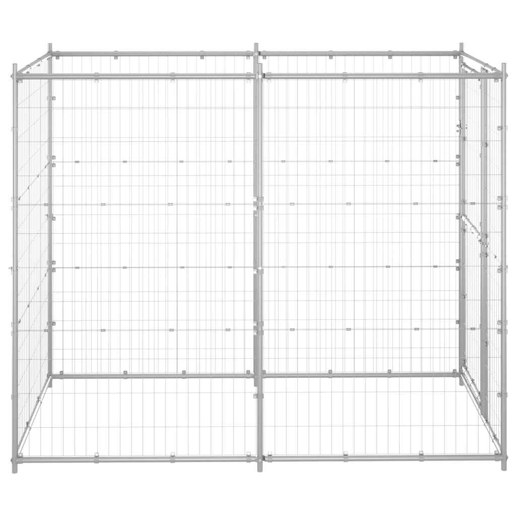 Vidaxl Dog Kennel pour l'extérieur de l'acier galvanisé 110x220x180 cm