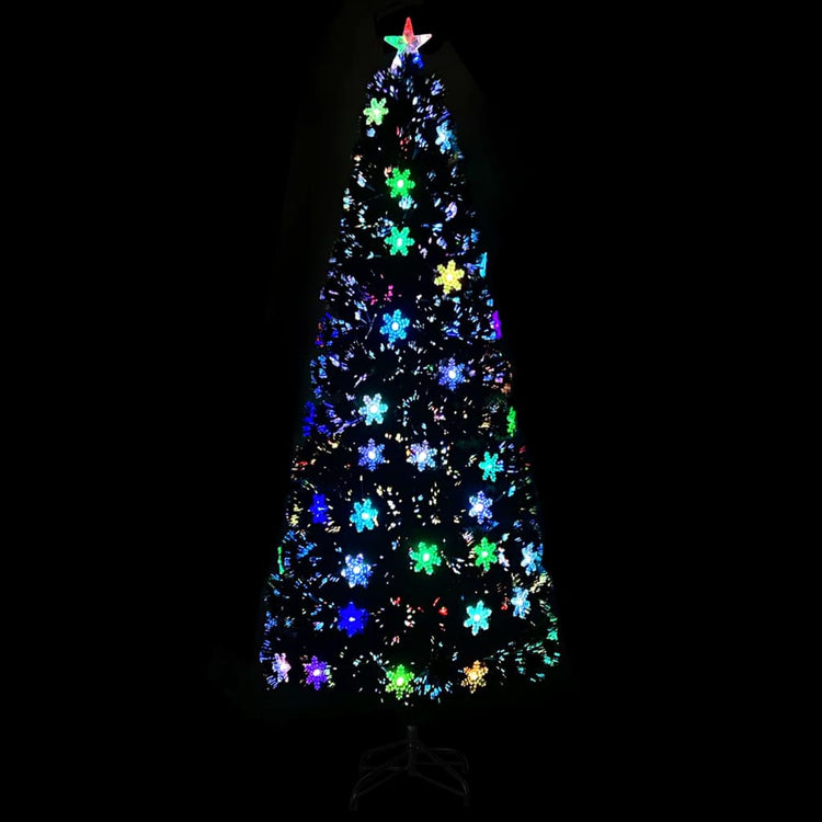 Vidaxl Trear de Noël avec flocons de neige à LED 240 cm Fiber optique noir
