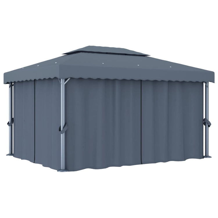 Vidaxl Arbor avec rideau et Garland Light LED 4x3 M Colore anthracite