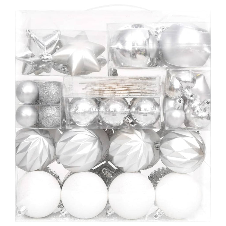Vidaxl 70 parties de Noël Silt Silver and White