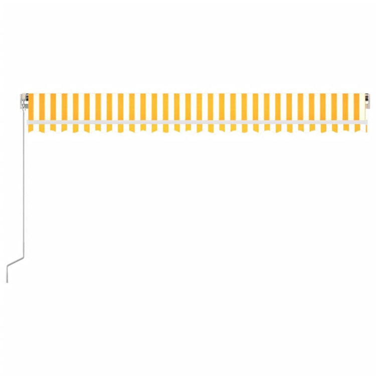 Vidaxl Luifel extensible manuellement avec LED 500x300 cm jaune et blanc