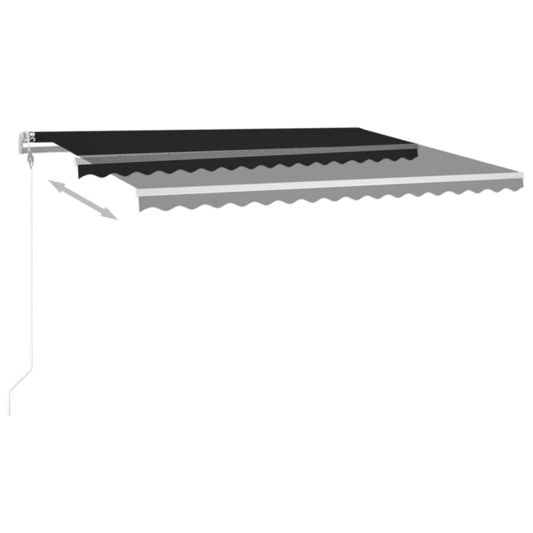 Vidaxl luifel automatique avec led et capteur de vent 400x350 cm anthracite