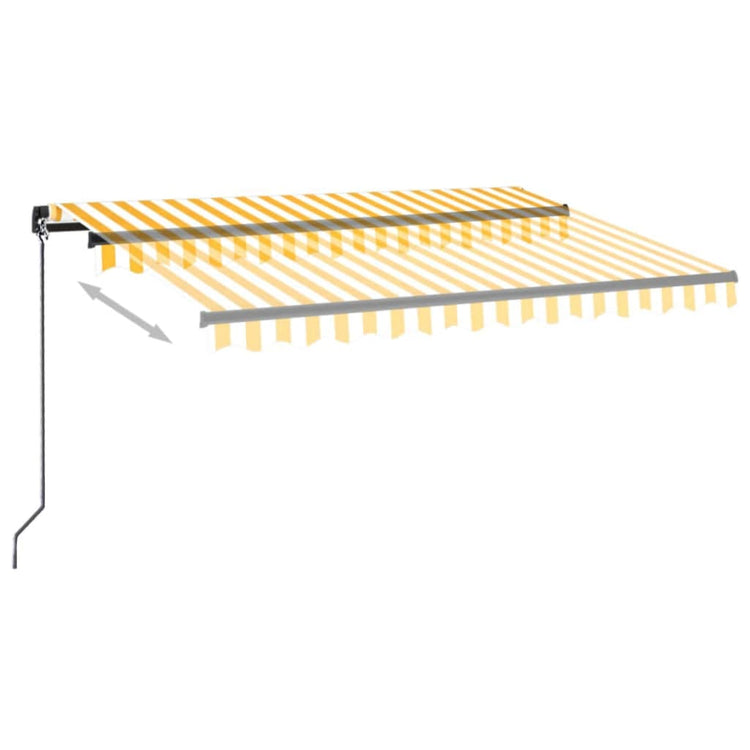 Vidaxl Luifel étend manuellement 350x250 cm jaune et blanc