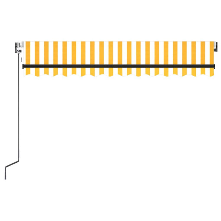 Vidaxl Luifel Automatique avec led et capteur de vent 350x250 cm jaune et blanc