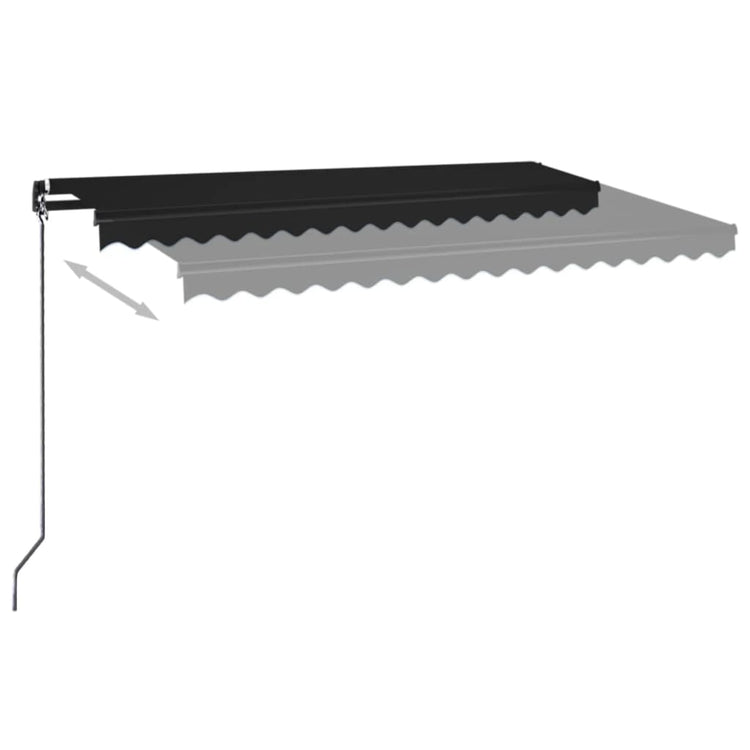 Vidaxl Luifel étend manuellement 450x350 cm anthracite -colored