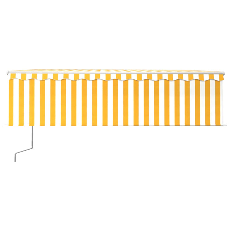 Vidaxl Luifel Capteur de vent LED aveugle automatique 5x3 m jaune et blanc