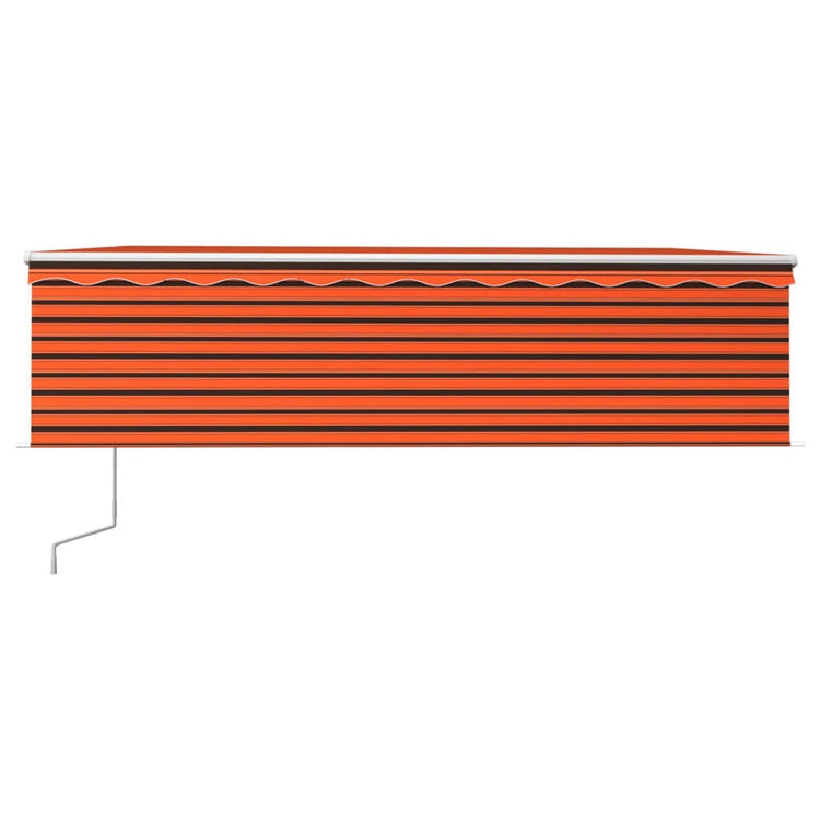 Vidaxl Luifel Capteur de vent à LED aveugle automatique 5x3 m brun orange