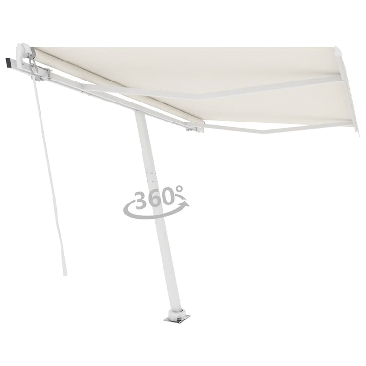 Vidaxl Luifel détaché étend manuellement la crème 300x250 cm -colore
