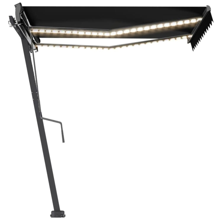 Vidaxl Luifel extensible manuellement avec une couleur anthracite LED 300x250 cm