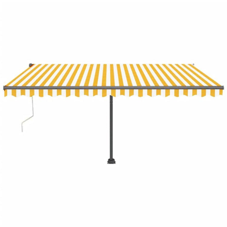 Vidaxl Luifel Automatique avec led et capteur de vent 450x300 cm jaune et blanc