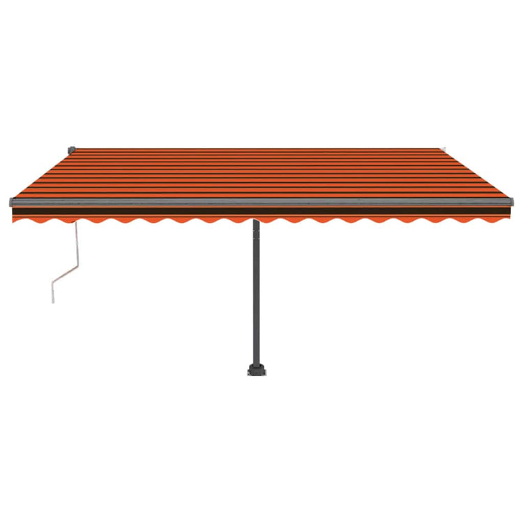 Vidaxl Luifel Automatique avec capteur de vent LED 450x300 cm Brun orange