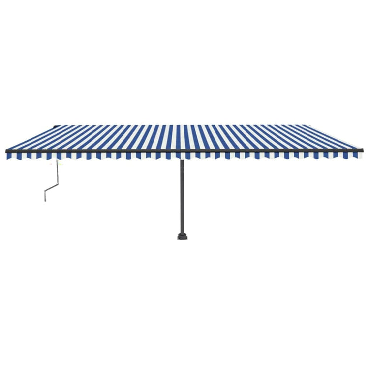 Vidaxl luifel automatique avec led et capteur de vent 600x300 cm blanc bleu