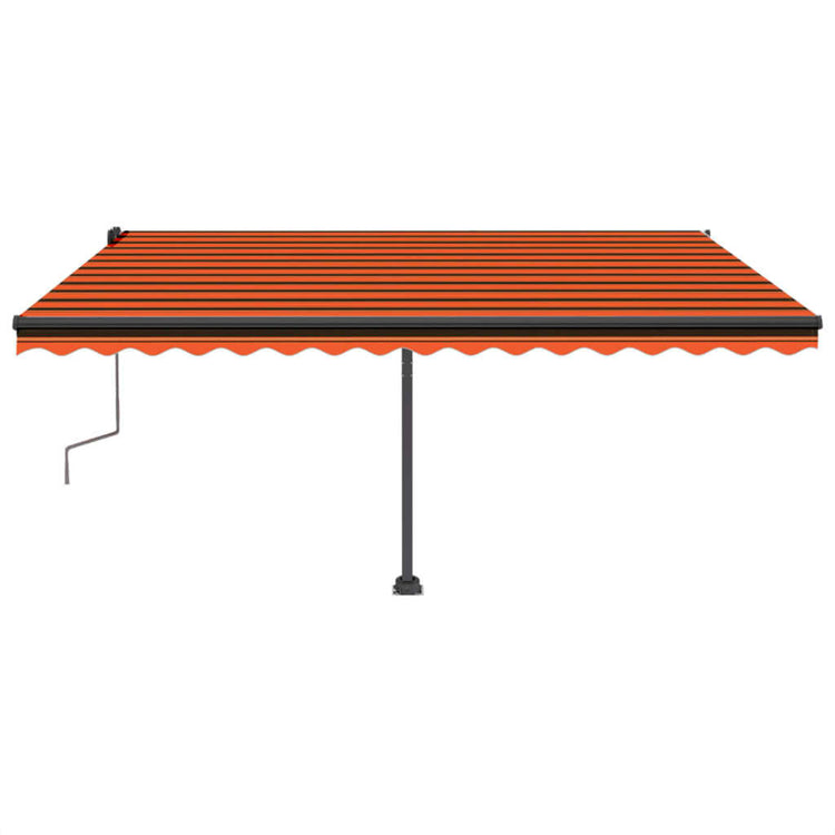 Vidaxl Luifel extensible manuellement avec LED 400x350 cm orange et marron