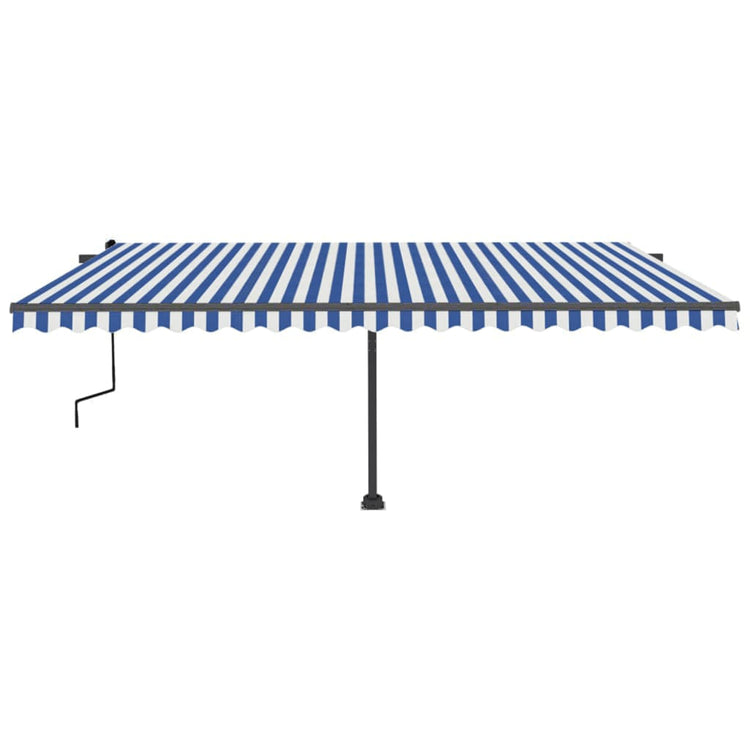 Vidaxl Luifel détaché étend manuellement 500x350 cm bleu et blanc