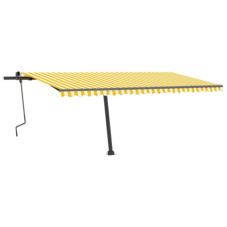 Vidaxl luifel extensible manuellement avec LED 500x350 cm jaune et blanc