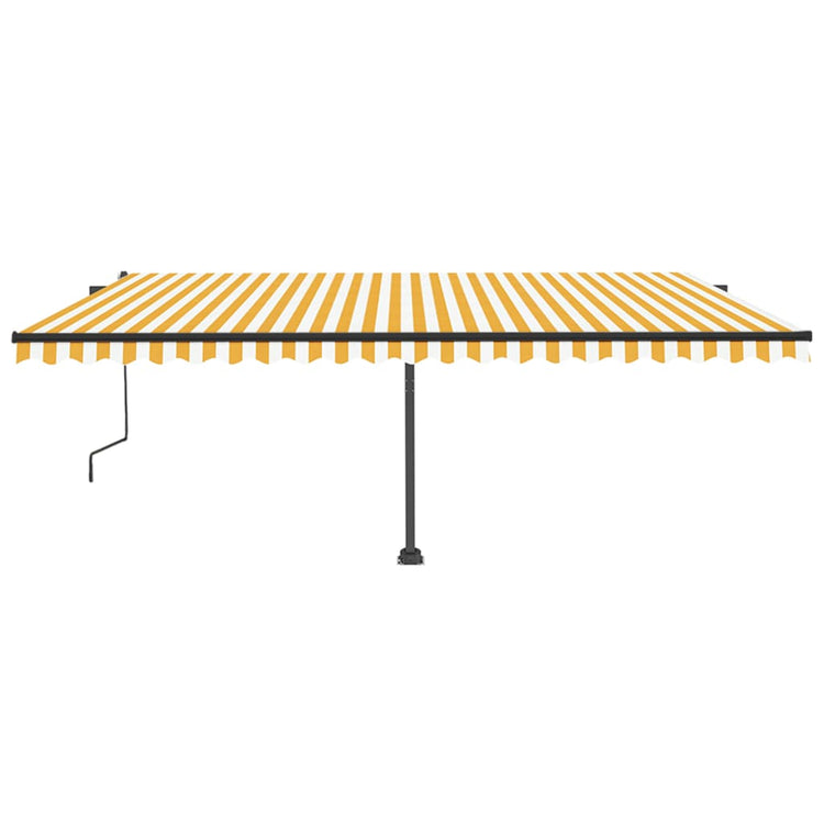 Vidaxl luifel automatique avec led et capteur de vent 500x350 cm blanc jaune