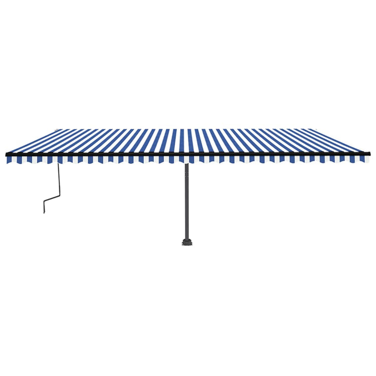 Vidaxl Luifel extensible manuellement avec LED 600x350 cm bleu et blanc