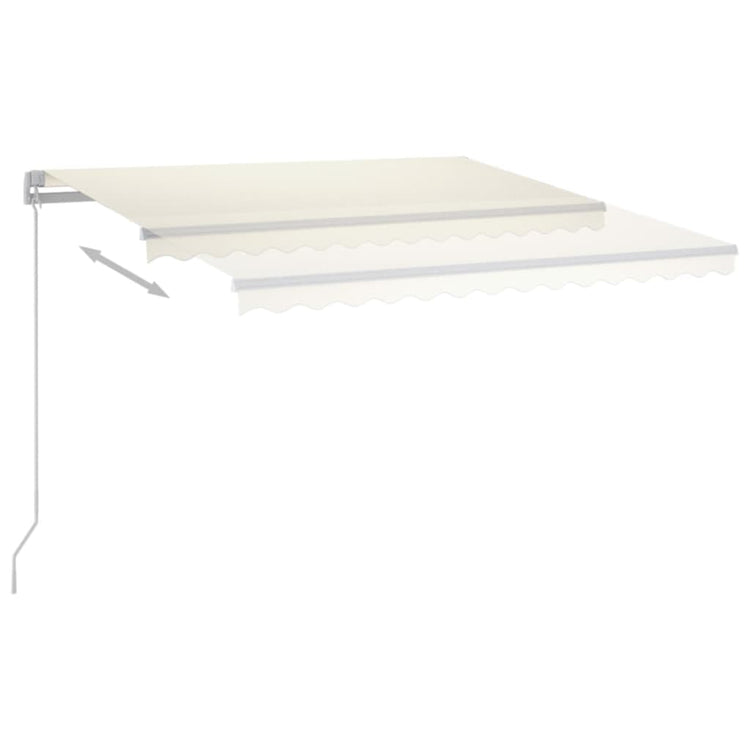 Vidaxl luifel automatique avec led et capteur de vent 3,5x2,5 m crème -colored